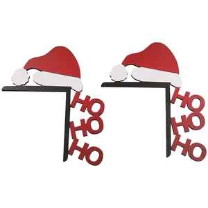 Wooden Christmas Door Frame Corner Sign - Holiday Festive Decoration, Reversible Left/Right Design, Damage-Free Mount, 8 x 8 Inches Wooden Christmas Door Frame Corner Sign - Holiday Festive Decoration, Reversible Left/Right Design, Damage-Free Mount, 8 x 8 Inches