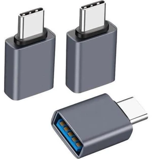 USB-C Male to USB-A Female Adapter - USB 3.2 Gen 2 OTG Converter, 10Gbps High-Speed Data Sync, for Laptops & Tablets, 3-Pack, Grey USB-C Male to USB-A Female Adapter - USB 3.2 Gen 2 OTG Converter, 10Gbps High-Speed Data Sync, for Laptops & Tablets, 3-Pack, Grey