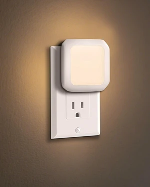 LED Plug-in Night Light - Dusk-to-Dawn Photocell Sensor, Dimmable Brightness, 3000K Warm White, Outlet-Friendly, 2-Pack LED Plug-in Night Light - Dusk-to-Dawn Photocell Sensor, Dimmable Brightness, 3000K Warm White, Outlet-Friendly, 2-Pack