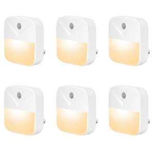 LED Plug-in Night Light - Automated Dusk-to-Dawn Photocell Sensor, 3000K Warm White, Outlet-Friendly Design, 4-Pack LED Plug-in Night Light - Automated Dusk-to-Dawn Photocell Sensor, 3000K Warm White, Outlet-Friendly Design, 4-Pack