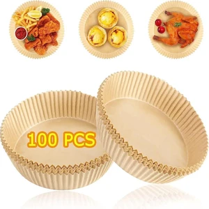 Air Fryer Disposable Paper Liners - Non-Stick Oil-Proof Parchment, Heat Resistant up to 428°F, Easy Cleanup, 6.3-Inch, 100-Pack Air Fryer Disposable Paper Liners - Non-Stick Oil-Proof Parchment, Heat Resistant up to 428°F, Easy Cleanup, 6.3-Inch, 100-Pack