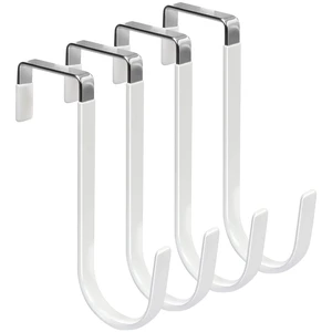 Heavy-Duty Over The Door Hooks - Anti-Scratch Rubber Coated Metal Hangers, Tool-Free Installation, Fits Standard Doors, 4-Pack, White Heavy-Duty Over The Door Hooks - Anti-Scratch Rubber Coated Metal Hangers, Tool-Free Installation, Fits Standard Doors, 4-Pack, White