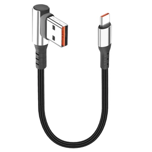 Short USB-A to USB-C Cable - 90-Degree Right Angle Connectors, 6A Fast Charging & Data Sync, for Power Bank & Car Console, 9.8 Inch (25cm) Short USB-A to USB-C Cable - 90-Degree Right Angle Connectors, 6A Fast Charging & Data Sync, for Power Bank & Car Console, 9.8 Inch (25cm)