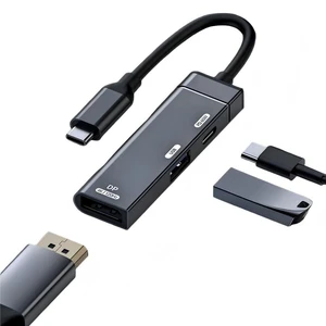 3-in-1 USB-C to DisplayPort Adapter Hub, 4K@120Hz (DP 1.4), USB 3.2 Gen 2 10Gbps Data Port, 60W USB-C PD Charging, Aluminum Multiport Dongle for Thunderbolt 4/3, Laptops & PC 3-in-1 USB-C to DisplayPort Adapter Hub, 4K@120Hz (DP 1.4), USB 3.2 Gen 2 10Gbps Data Port, 60W USB-C PD Charging, Aluminum Multiport Dongle for Thunderbolt 4/3, Laptops & PC