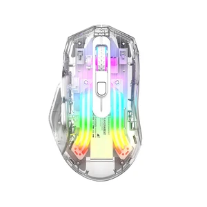 Wireless Gaming Mouse Transparent Crystal Shell Tri Mode Connection USB Wired 2 4G Wireless Bluetooth Silent Click Buttons RGB Backlit Lighting For PC Laptop Desktop Gaming Office Work White Wireless Gaming Mouse Transparent Crystal Shell Tri Mode Connection USB Wired 2 4G Wireless Bluetooth Silent Click Buttons RGB Backlit Lighting For PC Laptop Desktop Gaming Office Work White