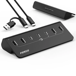 Powered USB Hub 10Gbps Fast Data Hub Splitter Full Aluminum With External 5V 3A Power Adapter 4 USB A And 3 Type C Ports Support BC1 2 Charging For iPhone 16 15 Laptop Desktop Computer 7 Port Powered USB Hub 10Gbps Fast Data Hub Splitter Full Aluminum With External 5V 3A Power Adapter 4 USB A And 3 Type C Ports Support BC1 2 Charging For iPhone 16 15 Laptop Desktop Computer 7 Port