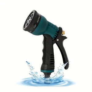 Heavy-Duty Metal Garden Hose Nozzle, 8-Pattern High-Pressure Spray Gun with Flow Control & Trigger Lock, Solid Zinc Alloy Body Fits Standard 3/4" GHT for Car Wash & Lawn Watering Heavy-Duty Metal Garden Hose Nozzle, 8-Pattern High-Pressure Spray Gun with Flow Control & Trigger Lock, Solid Zinc Alloy Body Fits Standard 3/4" GHT for Car Wash & Lawn Watering