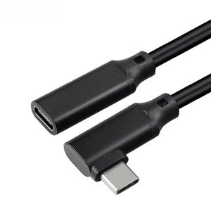 90-Degree USB-C Male to Female Extension Cable (8-Inch / 20cm), 10Gbps (USB 3.2 Gen 2), 100W (20V/5A) PD Fast Charging & 4K@60Hz Video Extender for Laptops, Consoles & Tablets, Black 90-Degree USB-C Male to Female Extension Cable (8-Inch / 20cm), 10Gbps (USB 3.2 Gen 2), 100W (20V/5A) PD Fast Charging & 4K@60Hz Video Extender for Laptops, Consoles & Tablets, Black