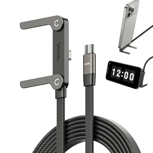 240W USB C to Type C Ultra Fast Charging Cable Flat 90 Degree Right Angle Plug T Shaped Multi Functional Cord Invisible Foldable Stand Power Delivery for Mobile Phone Tablet Desktop PC Laptop Gaming 240W USB C to Type C Ultra Fast Charging Cable Flat 90 Degree Right Angle Plug T Shaped Multi Functional Cord Invisible Foldable Stand Power Delivery for Mobile Phone Tablet Desktop PC Laptop Gaming