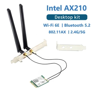 Wi-Fi 6E Tri-Band 3000Mbps Wireless Adapter Desktop Kit, AX210NGW M.2 2230 Key-E Card (2.4G/5G/6GHz 160MHz), Bluetooth 5.2 & Dual 6dBi Antennas for Desktop PC, Windows 11/10 Wi-Fi 6E Tri-Band 3000Mbps Wireless Adapter Desktop Kit, AX210NGW M.2 2230 Key-E Card (2.4G/5G/6GHz 160MHz), Bluetooth 5.2 & Dual 6dBi Antennas for Desktop PC, Windows 11/10