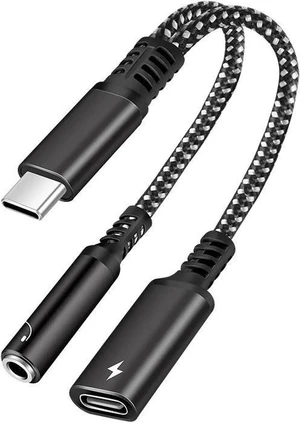 2-in-1 USB-C to 3.5mm Headphone & Charger Adapter, Hi-Res DAC Aux Dongle with 60W PD Fast Charging, Mic & In-Line Control for USB-C Phones, Tablets & Laptops, Black 2-in-1 USB-C to 3.5mm Headphone & Charger Adapter, Hi-Res DAC Aux Dongle with 60W PD Fast Charging, Mic & In-Line Control for USB-C Phones, Tablets & Laptops, Black