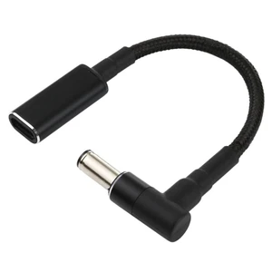 100W USB-C to DC 6.0x0.6mm Laptop Power Adapter Cable, 18.5V-20V PD Trigger Right-Angle Elbow Cord, Type-C Female to DC 6.0mm Male Nylon Braided Wire 100W USB-C to DC 6.0x0.6mm Laptop Power Adapter Cable, 18.5V-20V PD Trigger Right-Angle Elbow Cord, Type-C Female to DC 6.0mm Male Nylon Braided Wire