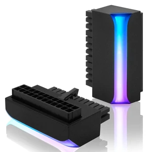 ATX 24-Pin 90-Degree Power Adapter (1-Pack), 5V 3-Pin ARGB Motherboard Sync Power Supply Connector, Right-Angle Female to Male Steering Head for Desktop PC Cable Management ATX 24-Pin 90-Degree Power Adapter (1-Pack), 5V 3-Pin ARGB Motherboard Sync Power Supply Connector, Right-Angle Female to Male Steering Head for Desktop PC Cable Management