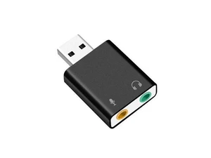 External USB Sound Card (Virtual 7.1 Channel), Aluminum 3D Audio Adapter with 3.5mm Headphone & Microphone Jacks, Plug & Play DAC Converter for PC, Laptop & Desktop External USB Sound Card (Virtual 7.1 Channel), Aluminum 3D Audio Adapter with 3.5mm Headphone & Microphone Jacks, Plug & Play DAC Converter for PC, Laptop & Desktop
