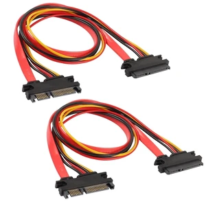 SATA 22Pin Male to Female Data Power Combo Extension Cable 50CM 7+15 Connector for Hard Drives Optical Drives High Definition Players Slim Flexible Shielded Data Power Transfer 2 Pack SATA 22Pin Male to Female Data Power Combo Extension Cable 50CM 7+15 Connector for Hard Drives Optical Drives High Definition Players Slim Flexible Shielded Data Power Transfer 2 Pack