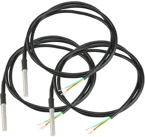 3pcs DS18B20 Temperature Sensor Waterproof Stainless Steel TO-92 Probe with 1 Meter Lead 3V-5.5V Working Voltage -55°C to +125°C Temperature Range 4.7K Pull-Up Resistor for Cold Storage Monitoring 3pcs DS18B20 Temperature Sensor Waterproof Stainless Steel TO-92 Probe with 1 Meter Lead 3V-5.5V Working Voltage -55°C to +125°C Temperature Range 4.7K Pull-Up Resistor for Cold Storage Monitoring