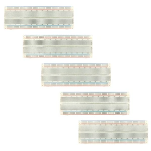 MB-102 Solderless Breadboard Experimental Board Universal Board with 830 Tie Points 630 Terminal Sockets 200 Distribution Sockets 165mm by 55mm by 10mm ABS for Electronic Circuit Testing 5Pcs MB-102 Solderless Breadboard Experimental Board Universal Board with 830 Tie Points 630 Terminal Sockets 200 Distribution Sockets 165mm by 55mm by 10mm ABS for Electronic Circuit Testing 5Pcs