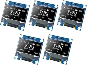 0.96-inch OLED I2C IIC Display Module 12864 128x64 Pixels SSD1306 Mini Self-Luminous OLED Screen Board 3.3-5V DC 0.04W/0.08W 160° Viewing Angle 2 I/O Ports for Raspberry Pi White 5 pcs 0.96-inch OLED I2C IIC Display Module 12864 128x64 Pixels SSD1306 Mini Self-Luminous OLED Screen Board 3.3-5V DC 0.04W/0.08W 160° Viewing Angle 2 I/O Ports for Raspberry Pi White 5 pcs