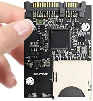 SD to SATA Adapter Card with 2.5 Inch Enclosure Converts SD SDHC SDXC Memory Cards to 2.5 Inch SSD Form Factor Storage 22Pin SATA I/II/III Interface Plug and Play for PC NAS Drive Bays SD to SATA Adapter Card with 2.5 Inch Enclosure Converts SD SDHC SDXC Memory Cards to 2.5 Inch SSD Form Factor Storage 22Pin SATA I/II/III Interface Plug and Play for PC NAS Drive Bays