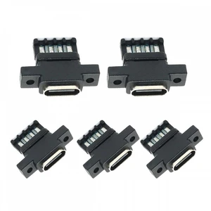 5pcs/set DIY OEM Type-C Female Socket Connector to 6Pin PCBA Pinout Vertical Screw Mount DC 5V/20V PD Power USB 2.0 480Mbps 65W Max Reversible Plug Orientation for Cabinet Devices 5pcs/set DIY OEM Type-C Female Socket Connector to 6Pin PCBA Pinout Vertical Screw Mount DC 5V/20V PD Power USB 2.0 480Mbps 65W Max Reversible Plug Orientation for Cabinet Devices