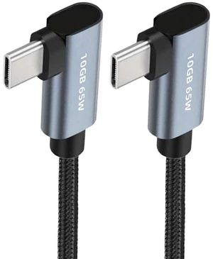 USB-C to USB-C Right Angle Cable Dual 90 Degree Type-C Male Connectors 4K Video Display 10Gbps Data Transfer PD 65W Power Delivery Braided Thunderbolt3/4/USB4 Compatible 60cm USB-C to USB-C Right Angle Cable Dual 90 Degree Type-C Male Connectors 4K Video Display 10Gbps Data Transfer PD 65W Power Delivery Braided Thunderbolt3/4/USB4 Compatible 60cm