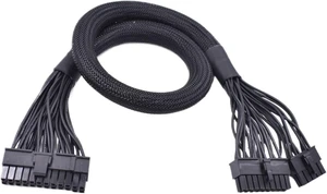 18 Pin + 10 Pin to 24 ATX PSU Power Adapter Cable for Standard ATX Motherboard Power Port Conversion and Power Supply Connection UL1007 18AWG Tinned Copper 60cm Black Sleeved 18 Pin + 10 Pin to 24 ATX PSU Power Adapter Cable for Standard ATX Motherboard Power Port Conversion and Power Supply Connection UL1007 18AWG Tinned Copper 60cm Black Sleeved