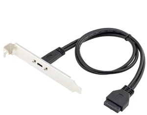 Motherboard 19/20Pin Header to USB-C Female Rear Panel Expansion Adapter Cable PCI-E Slot Bracket for Chassis USB 3.0 High-Speed Data Transfer and Fast Charging 0.4M Cable 12cm Metal Bracket Motherboard 19/20Pin Header to USB-C Female Rear Panel Expansion Adapter Cable PCI-E Slot Bracket for Chassis USB 3.0 High-Speed Data Transfer and Fast Charging 0.4M Cable 12cm Metal Bracket