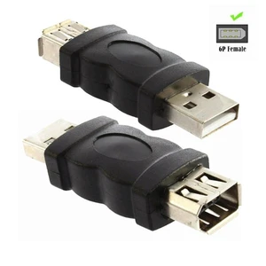 IEEE 1394 Firewire 6-Pin Female to USB 2.0 Type A Male Adapter Converter USB Interface Connection Adapter for Camera Phone MP3 Player PDA and Camera Device Black IEEE 1394 Firewire 6-Pin Female to USB 2.0 Type A Male Adapter Converter USB Interface Connection Adapter for Camera Phone MP3 Player PDA and Camera Device Black