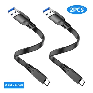 2PCS Short USB-A to Type-C Cable USB 3.2 Data Transfer 60W 3A QC 3.0 Fast Charging Flat Flexible Portable Cord for Power Banks Car Charging iPhone 15/16 iPad Pro CarPlay 0.65FT/0.2M 2PCS Short USB-A to Type-C Cable USB 3.2 Data Transfer 60W 3A QC 3.0 Fast Charging Flat Flexible Portable Cord for Power Banks Car Charging iPhone 15/16 iPad Pro CarPlay 0.65FT/0.2M