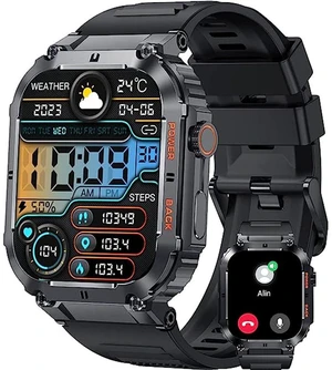 Men's Smartwatch 2-Inch HD Display 100M Waterproof Fitness Watch with Bluetooth Call Answer/Dial 400mAh Battery 70-Day Standby 100+ Sports Modes HR BP SpO2 Sleep Monitoring IP69K 10ATM Men's Smartwatch 2-Inch HD Display 100M Waterproof Fitness Watch with Bluetooth Call Answer/Dial 400mAh Battery 70-Day Standby 100+ Sports Modes HR BP SpO2 Sleep Monitoring IP69K 10ATM