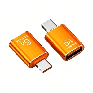 USB 3.2 Type-C Male to USB 3.2 Female Adapter 120W 6A Fast Charging Converter with 10Gbps High-Speed Data Transfer Smart DAC Chip Aluminum Alloy for Phone15/16 Tablets and Other Devices USB 3.2 Type-C Male to USB 3.2 Female Adapter 120W 6A Fast Charging Converter with 10Gbps High-Speed Data Transfer Smart DAC Chip Aluminum Alloy for Phone15/16 Tablets and Other Devices