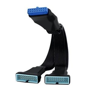 USB 3.0 19/20 Pin Motherboard Header Splitter Cable 1 to 2 Internal USB Extension Adapter Female to 2 Male 26 AWG Tin-Coated Copper Wire Mini Design 6 inch USB 3.0 19/20 Pin Motherboard Header Splitter Cable 1 to 2 Internal USB Extension Adapter Female to 2 Male 26 AWG Tin-Coated Copper Wire Mini Design 6 inch