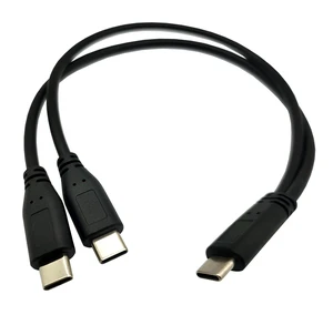 USB C Male to Dual USB C Male Charging Splitter Cable Type C Y Extension Power Cable for Two USB C Devices Nickel Plated Connectors PVC Cover Charging Only Data Transfer Unsupported 1 Feet USB C Male to Dual USB C Male Charging Splitter Cable Type C Y Extension Power Cable for Two USB C Devices Nickel Plated Connectors PVC Cover Charging Only Data Transfer Unsupported 1 Feet