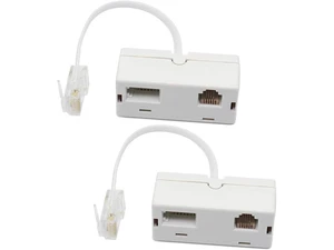 RJ45 to BT RJ11 Telephone Adapter 2 Way Female to Male Splitter Converter Ethernet Cable Phone Line Connector Male RJ45 8P8C Female BT 6P4C RJ11 6P4C White 6.29 inch/16cm Cable Length 2 Pack RJ45 to BT RJ11 Telephone Adapter 2 Way Female to Male Splitter Converter Ethernet Cable Phone Line Connector Male RJ45 8P8C Female BT 6P4C RJ11 6P4C White 6.29 inch/16cm Cable Length 2 Pack