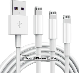 MFi Certified Lightning to USB Charging Cable 2.4A Fast Charge Data Sync Cord Compatible with iPhone 12/11/11Pro/11Max/X/XS/XR/XS Max/8/7/6/5S/SE and iPad White 3ft 3 Pack MFi Certified Lightning to USB Charging Cable 2.4A Fast Charge Data Sync Cord Compatible with iPhone 12/11/11Pro/11Max/X/XS/XR/XS Max/8/7/6/5S/SE and iPad White 3ft 3 Pack