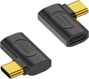 Right Angle USB C Male to Female Adapter 90 Degree USB-C Connector 240W 40Gbps USB4 Thunderbolt 4 Compatible 8K@60Hz Video Adapter for iPhone 15 PC Tablet 5V/3A-20V/5A Reversible 2 Pack Right Angle USB C Male to Female Adapter 90 Degree USB-C Connector 240W 40Gbps USB4 Thunderbolt 4 Compatible 8K@60Hz Video Adapter for iPhone 15 PC Tablet 5V/3A-20V/5A Reversible 2 Pack