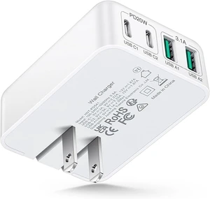 40W 4-Port USB-C Wall Charger Flat USB-C and USB-A Charging Block with Foldable Prongs Multiport Power Adapter 20W Max C1/C2 Ports for iPhone 17 Pro Max 16 16e 15 and Samsung S25 S24 1 Pack 40W 4-Port USB-C Wall Charger Flat USB-C and USB-A Charging Block with Foldable Prongs Multiport Power Adapter 20W Max C1/C2 Ports for iPhone 17 Pro Max 16 16e 15 and Samsung S25 S24 1 Pack