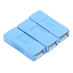 USB 3.0 Type A Female to Female Adapter 5 Gbit/s USB Cable Extension Coupler USB Connector Converter Bridge Backward Compatible with USB 2.0 Devices PVC Shell Copper Inserts Blue Pack of 3 USB 3.0 Type A Female to Female Adapter 5 Gbit/s USB Cable Extension Coupler USB Connector Converter Bridge Backward Compatible with USB 2.0 Devices PVC Shell Copper Inserts Blue Pack of 3