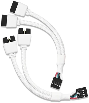 USB 2.0 9-Pin Motherboard Header Splitter Cable Female to Dual 9-Pin Male Internal USB Extension Lead for PC Computer 480Mbps Data Transfer Sleeved White 6.3 in 16cm Pack of 2 USB 2.0 9-Pin Motherboard Header Splitter Cable Female to Dual 9-Pin Male Internal USB Extension Lead for PC Computer 480Mbps Data Transfer Sleeved White 6.3 in 16cm Pack of 2