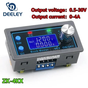 ZK-4KX DC-DC Buck Boost Converter 0.5-30V 4A CC CV Adjustable Regulated Power Module Constant Current Constant Voltage DC Voltage Converter Power Supply for Solar Charging Applications ZK-4KX DC-DC Buck Boost Converter 0.5-30V 4A CC CV Adjustable Regulated Power Module Constant Current Constant Voltage DC Voltage Converter Power Supply for Solar Charging Applications
