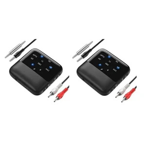 Bluetooth 5.4 Audio Adapter 2 in 1 Receiver Transmitter with aptX HD Low Latency 3.5mm AUX Wireless Audio Converter for Car Speaker TV PC and Bluetooth Devices 2Pcs Bluetooth 5.4 Audio Adapter 2 in 1 Receiver Transmitter with aptX HD Low Latency 3.5mm AUX Wireless Audio Converter for Car Speaker TV PC and Bluetooth Devices 2Pcs