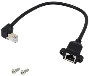 RJ45 Ethernet Extension Cable 90 Degree Downward Male to Female LAN Adapter Cat5/Cat6 Gigabit Network Patch Cable FTP Gold Plated Contact 10/100 Compatible Ethernet Socket Connector 30cm RJ45 Ethernet Extension Cable 90 Degree Downward Male to Female LAN Adapter Cat5/Cat6 Gigabit Network Patch Cable FTP Gold Plated Contact 10/100 Compatible Ethernet Socket Connector 30cm