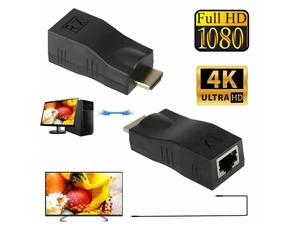4K 1080P HDMI Extender over Cat 5e/6 Network Cable HDMI to RJ45 Ethernet Adapter LAN Video Signal Extender Plug and Play Hot Swappable for Cat 5e/6 Cable Black 2pcs 4K 1080P HDMI Extender over Cat 5e/6 Network Cable HDMI to RJ45 Ethernet Adapter LAN Video Signal Extender Plug and Play Hot Swappable for Cat 5e/6 Cable Black 2pcs