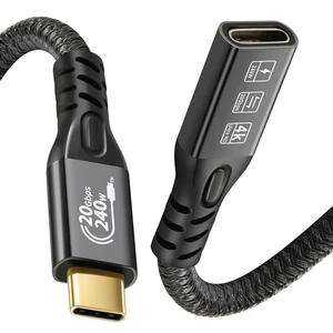 USB C 3.2 Gen2 20Gbps Extension Cable Type-C Male to Female Extender Cord 240W PD 3.1 Charging 4K@60Hz USB-C Video Output Cable Data Sync for External SSD eGPU and Thunderbolt 3/4 Ports USB C 3.2 Gen2 20Gbps Extension Cable Type-C Male to Female Extender Cord 240W PD 3.1 Charging 4K@60Hz USB-C Video Output Cable Data Sync for External SSD eGPU and Thunderbolt 3/4 Ports