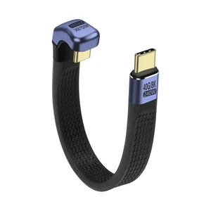 USB4 Type-C Extension Cable 40Gbps 240W PD 5A Fast Charging and 8K@60Hz Video U-Shaped Flat Ultra Thin FPC USB-C Data Cable for Laptops and Mobile Phones Black 13 cm USB4 Type-C Extension Cable 40Gbps 240W PD 5A Fast Charging and 8K@60Hz Video U-Shaped Flat Ultra Thin FPC USB-C Data Cable for Laptops and Mobile Phones Black 13 cm