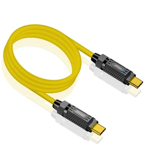 USB-C to USB-C Cable 20Gbps 140W Type-C Charging Cable with LED Power Indicator 8K@60Hz Video USB-C Data Cable for MacBook Pro and Galaxy S23 S22 Silicone Yellow 3ft USB-C to USB-C Cable 20Gbps 140W Type-C Charging Cable with LED Power Indicator 8K@60Hz Video USB-C Data Cable for MacBook Pro and Galaxy S23 S22 Silicone Yellow 3ft