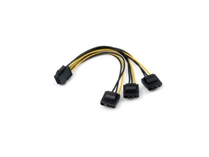 PCIe 6 Pin Female to 3 Molex IDE 4 Pin Female Graphics Card Power Supply Cable 18AWG UL1007 Tin-Plated Copper Wire Multi Connector Power Adapter Cable for Graphics Card No 5V 20cm 2 PCS PCIe 6 Pin Female to 3 Molex IDE 4 Pin Female Graphics Card Power Supply Cable 18AWG UL1007 Tin-Plated Copper Wire Multi Connector Power Adapter Cable for Graphics Card No 5V 20cm 2 PCS