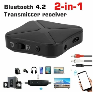 Bluetooth 4.2 Audio Transmitter Receiver 2 in 1 Wireless Stereo Audio Adapter A2DP Receiver Mode with AVRCP 10 m Range 3.5 mm AUX Cable and 3.5 mm to 2 RCA Cable for TV Home Stereo Headphones Speakers Bluetooth 4.2 Audio Transmitter Receiver 2 in 1 Wireless Stereo Audio Adapter A2DP Receiver Mode with AVRCP 10 m Range 3.5 mm AUX Cable and 3.5 mm to 2 RCA Cable for TV Home Stereo Headphones Speakers