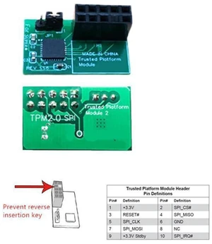 TPM 2.0 Module 10Pin SPI Trusted Platform Module for AOM-TPM-9670H Motherboard TPM Connector Reverse Insertion Prevention TPM 2.0 Motherboard Security Module Computer Mainboard Accessory 1Piece TPM 2.0 Module 10Pin SPI Trusted Platform Module for AOM-TPM-9670H Motherboard TPM Connector Reverse Insertion Prevention TPM 2.0 Motherboard Security Module Computer Mainboard Accessory 1Piece