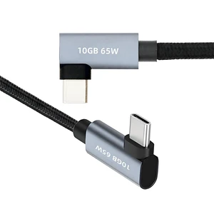 USB-C Male to Male 10Gbps USB 3.1 Data Transfer Cable Dual 90° Right Angle 4K@60Hz Video and 65W PD Charging Cable for USB-C Monitors SSDs & Docking Stations Aluminum Alloy Shell 100CM USB-C Male to Male 10Gbps USB 3.1 Data Transfer Cable Dual 90° Right Angle 4K@60Hz Video and 65W PD Charging Cable for USB-C Monitors SSDs & Docking Stations Aluminum Alloy Shell 100CM